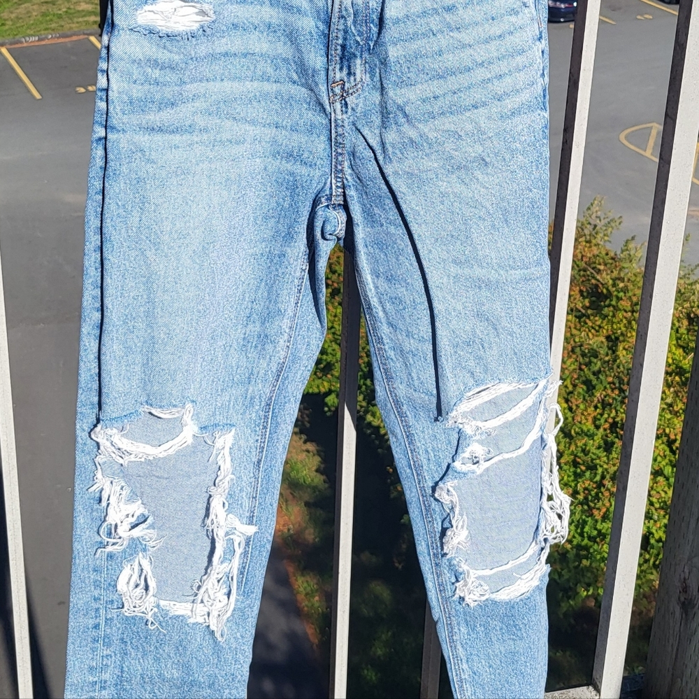 American Eagle Outfitters Highest Rise Baggy Distressed Jeans